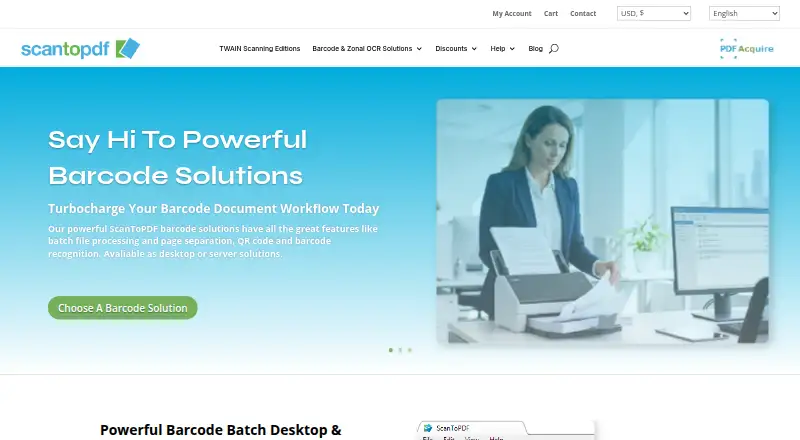 The ScanToPDF homepage