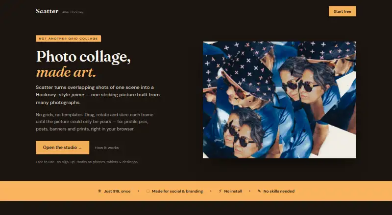The Scatter homepage