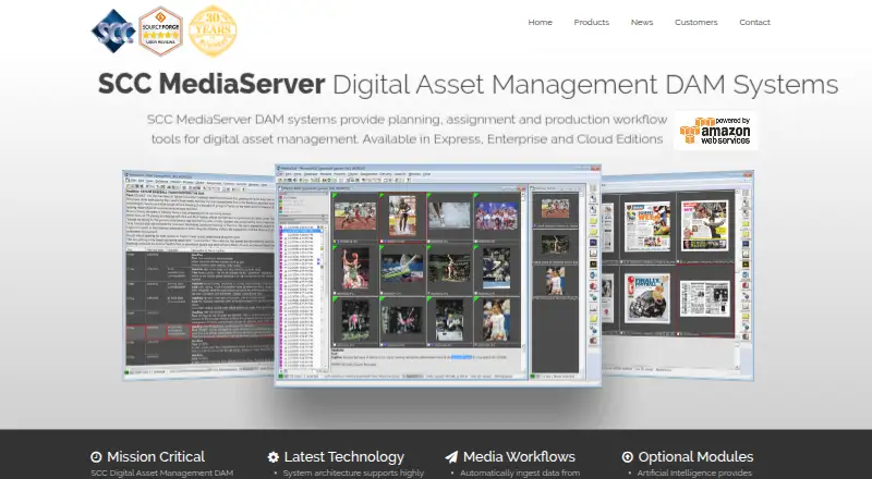 The SCC MediaServer homepage