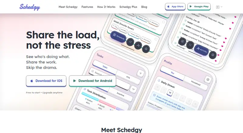 The Schedgy homepage