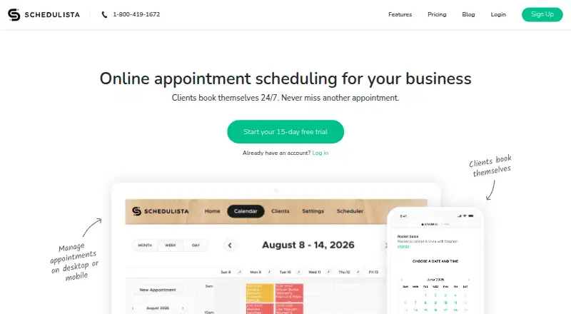 The Schedulista homepage
