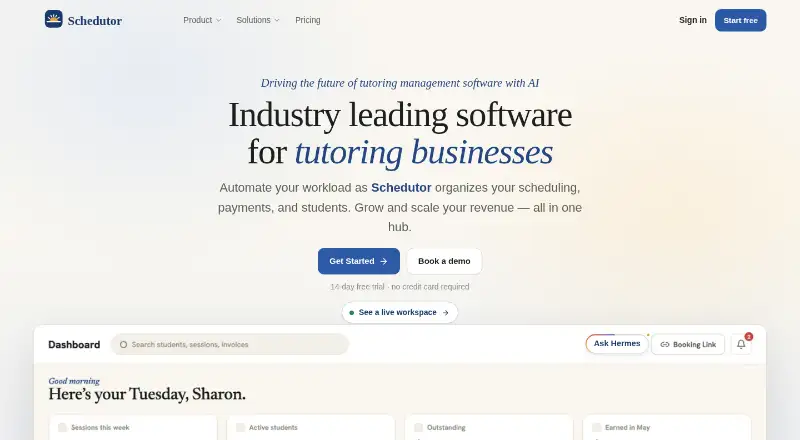 The Schedutor homepage