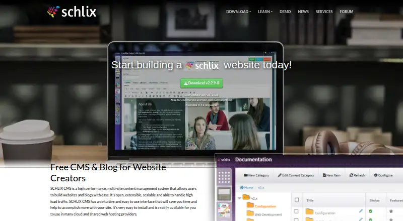 The SCHLIX CMS homepage