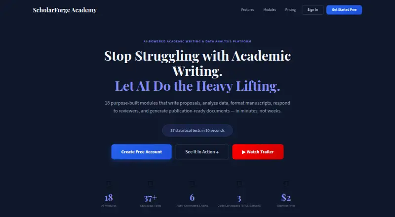 The ScholarForge Paraphraser homepage