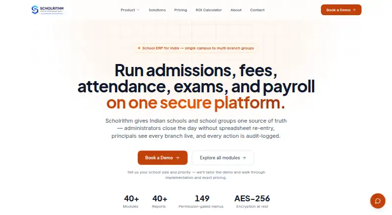 The Scholrithm Attendance homepage