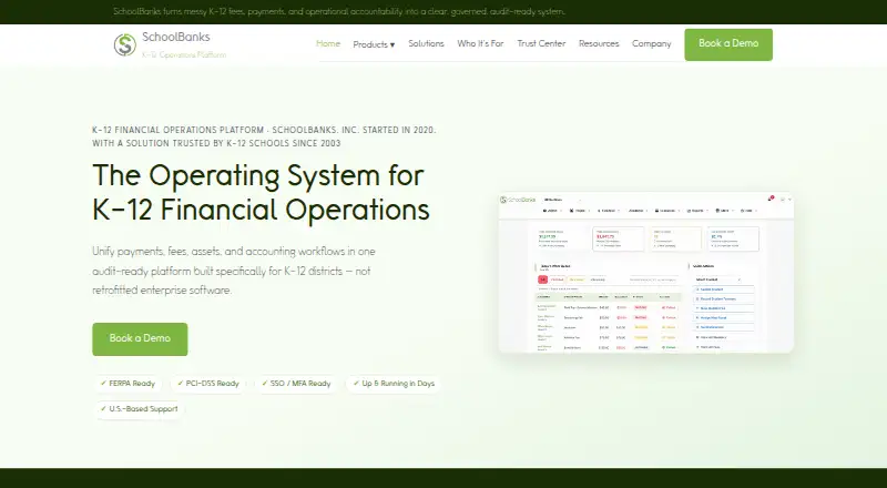 The SchoolBanks homepage