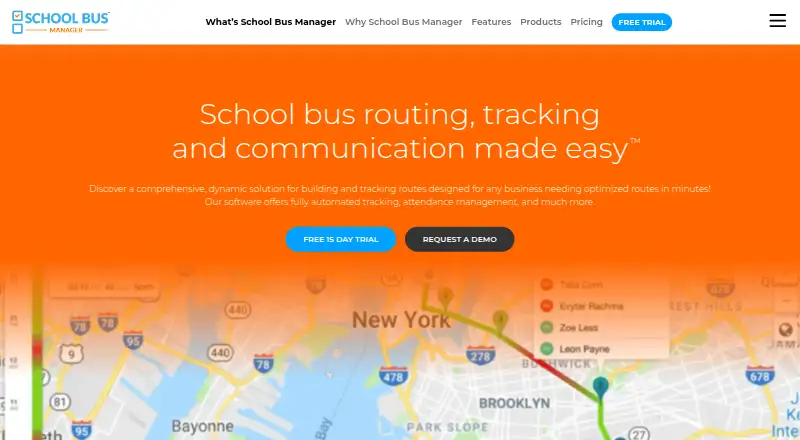 The School Bus Manager homepage