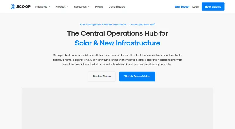 The Scoop Solar homepage