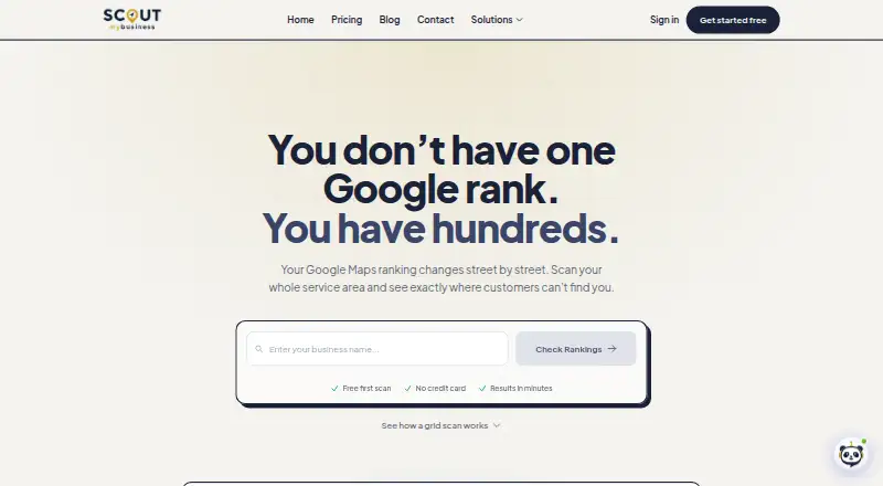 The ScoutMyBusiness homepage