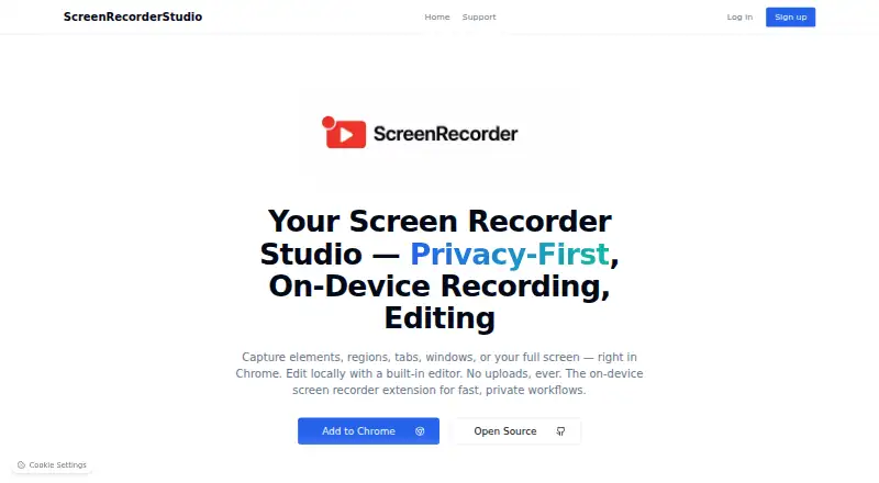 The Screen Recorder Studio homepage