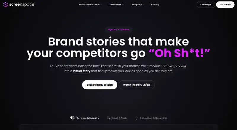 The ScreenSpace homepage