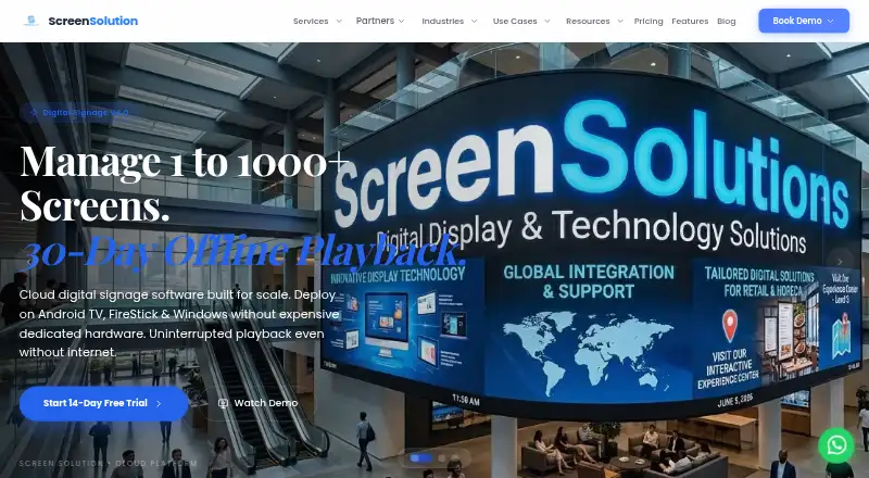 The Screen Solution homepage
