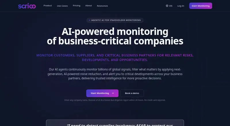 The Scrioo homepage