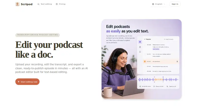 The Scripod homepage