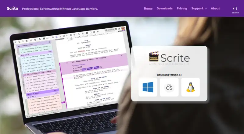 The Scrite homepage