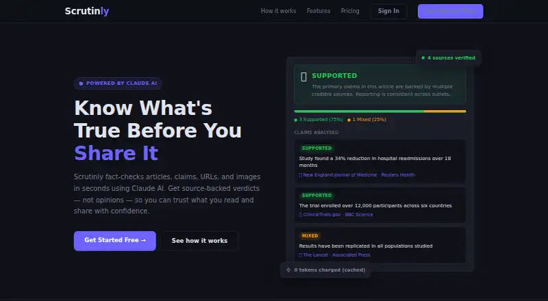 The Scrutinly homepage