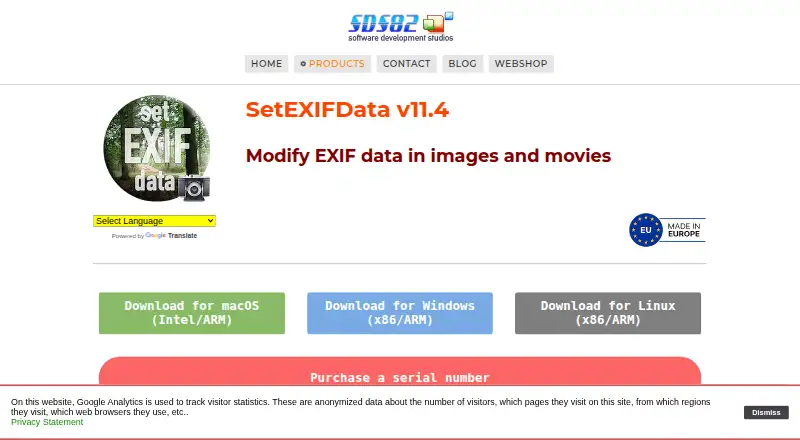 The SetEXIFData homepage
