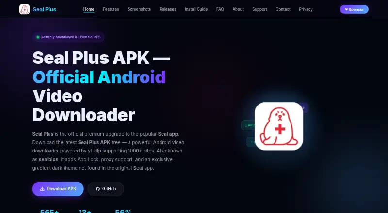 The Seal Plus homepage