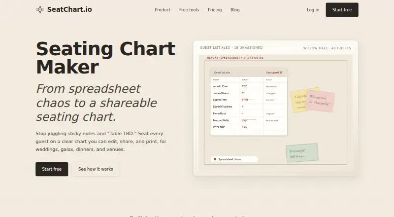 The SeatChart.io homepage