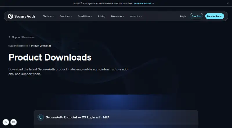 The SecureAuth Authenticate homepage