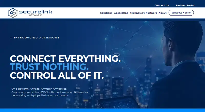 The AccessOne homepage