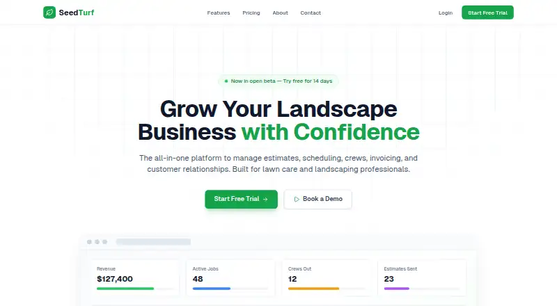 The SeedTurf homepage