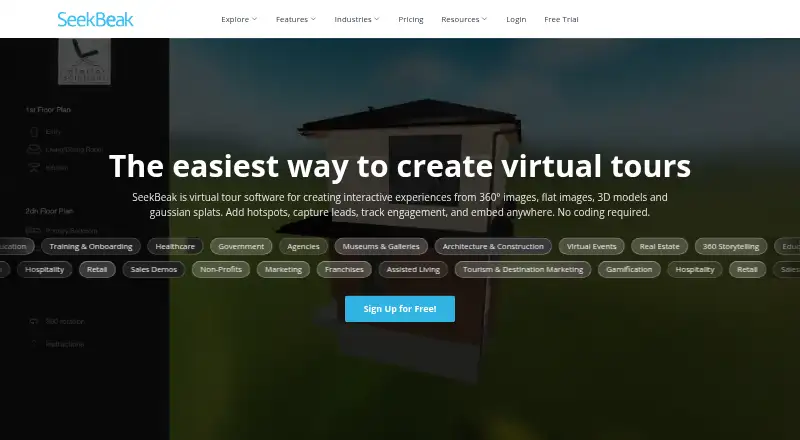 The SeekBeak homepage