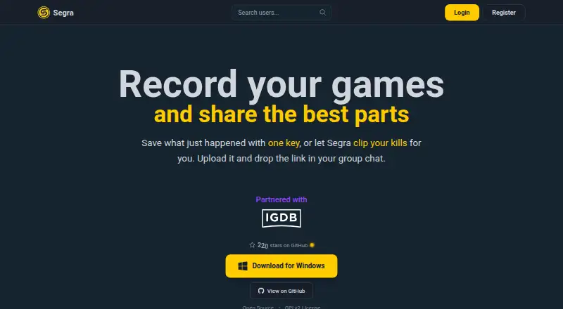 The Segra homepage