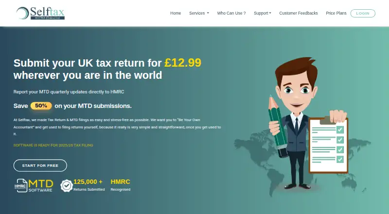 The Selftax homepage