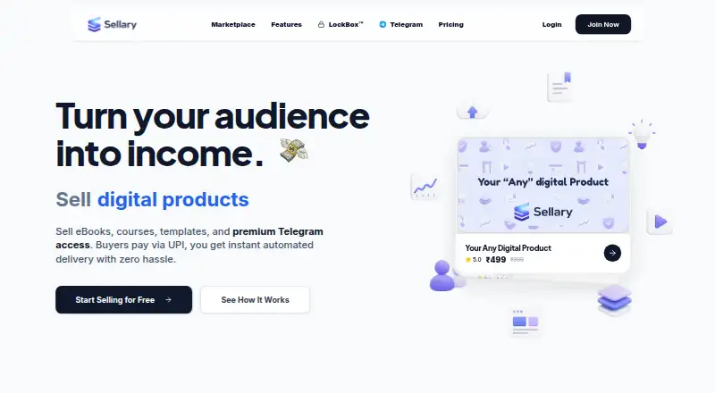 The Sellary homepage