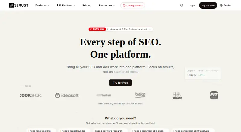 The Semust API homepage