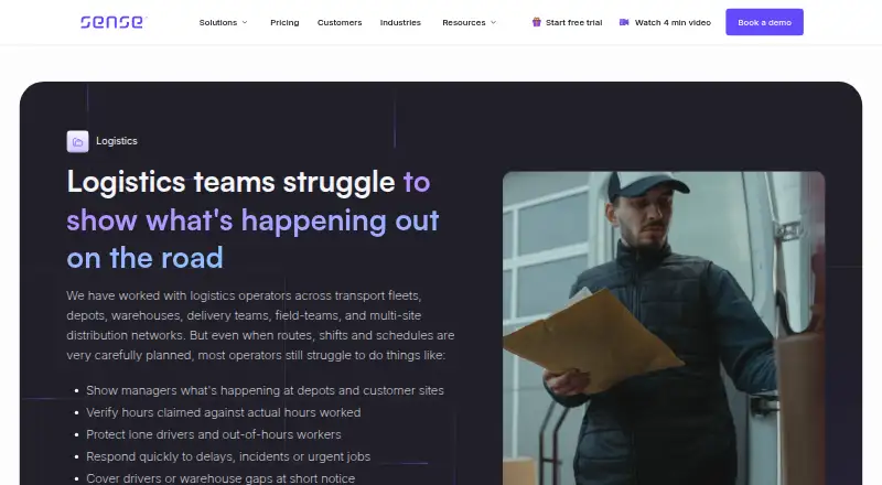 The Sense Workplace homepage