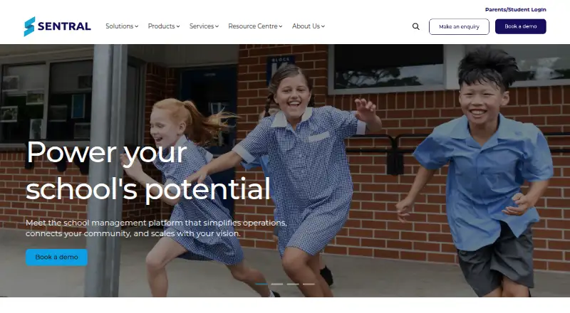 The Sentral homepage