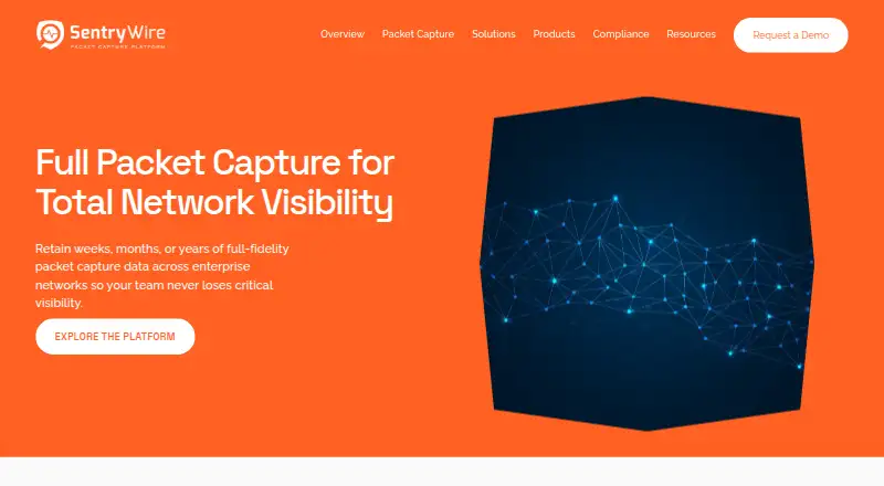 The SentryWire homepage