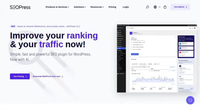 The SEOPress homepage