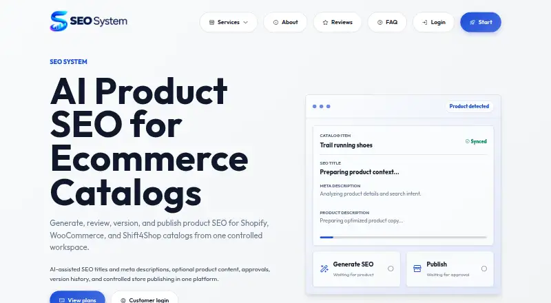 The SEO System homepage