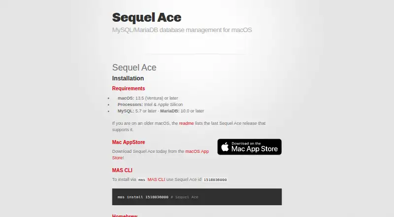 The Sequel Ace homepage