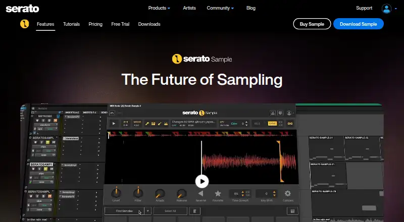 The Serato Sample homepage
