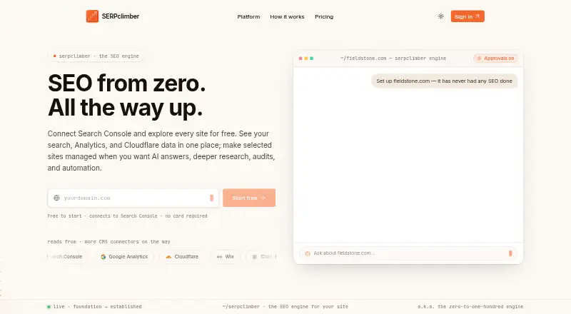 The SERPclimber homepage