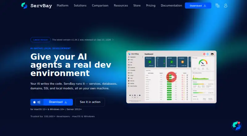 The ServBay homepage