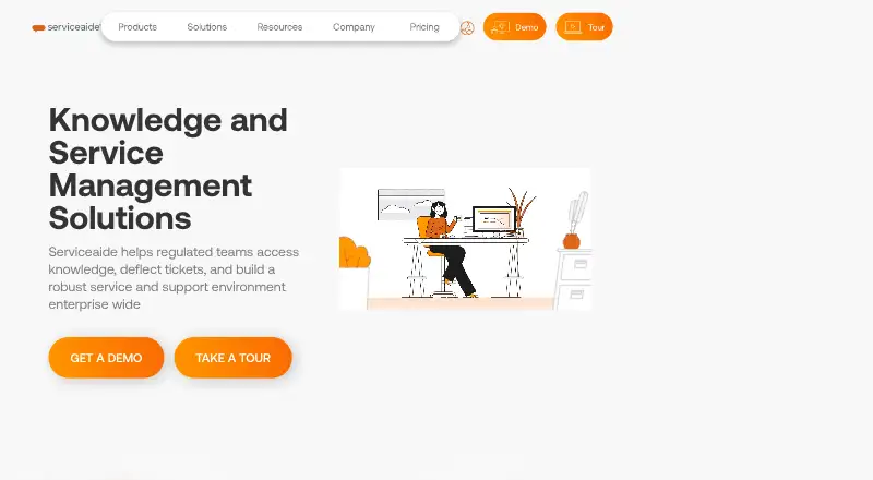 The Serviceaide Intelligent Service Management homepage