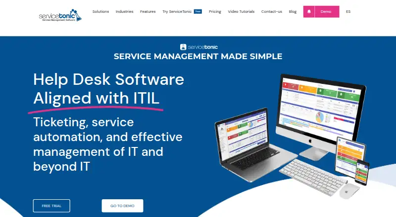 The ServiceTonic homepage