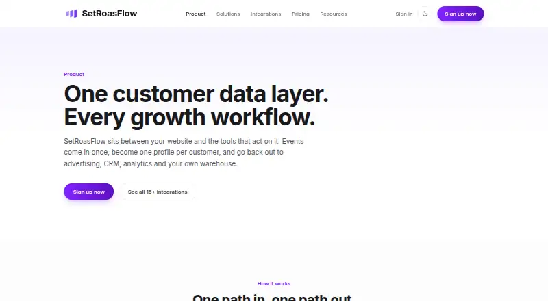 The SetRoasFlow homepage