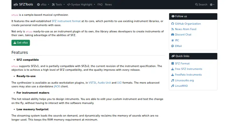 The sfizz homepage