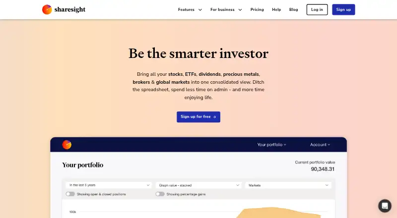 The Sharesight homepage