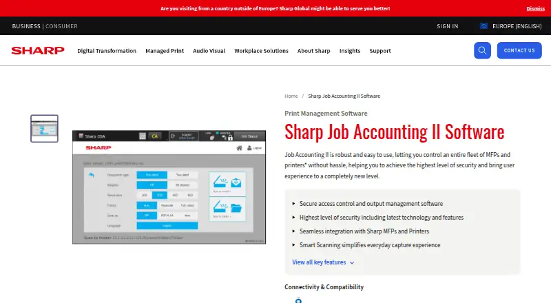 The Sharp Job Accounting II homepage