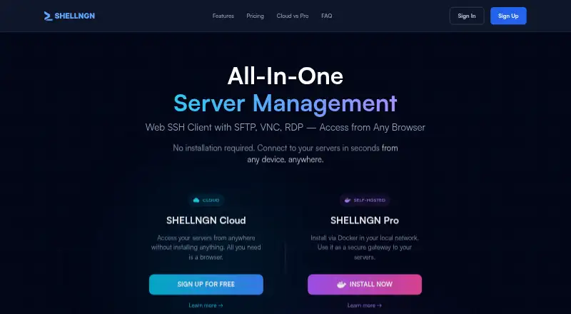 The SHELLNGN homepage
