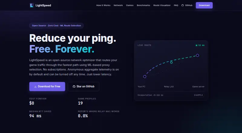 The LightSpeed homepage