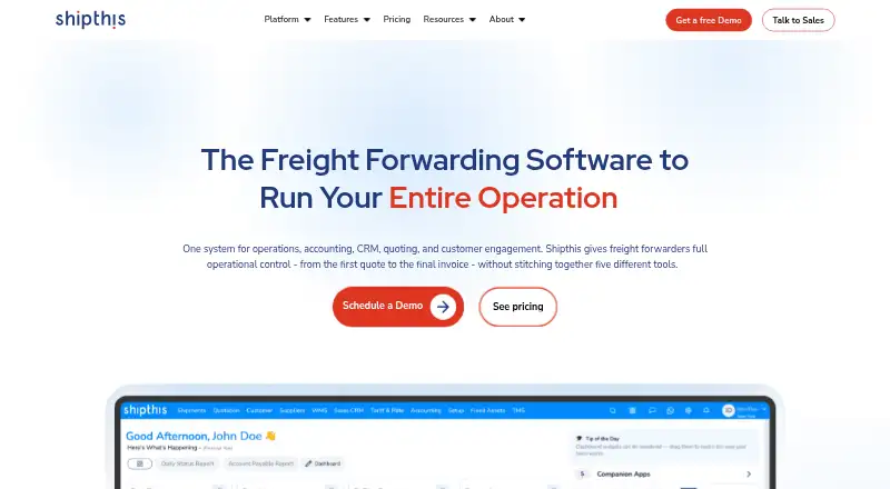The Shipthis homepage