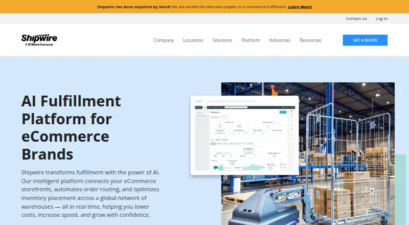 The Shipwire homepage
